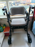 康倍星助行器老人助力行走器老年人手推辅助可推可坐带购物篮助行器FRQ [闪黑旗舰款]多功能助行器+可推可坐+带脚踏-带篮 实拍图