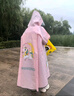 牧萌儿童雨衣带书包位男童女童加长全身学生雨披 粉美人鱼拉链款 4XL 实拍图