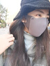 斐卡薇高颜值保暖口罩女秋冬季防风防寒时尚3d立体户外骑行面罩护眼角 3只装【黑色+灰色+咖色】 实拍图