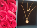 中国黄金（CHINA GOLD）四叶草黄金项链女足金吊坠新款生日礼物女送女友老婆妈妈结婚纪念 [京速达]足金四叶草吊坠+足金链 实拍图