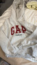 GAP女装2025秋季新款撞色Logo宽松抓绒套头连帽衫卫衣上衣792499 浅灰白 XS (155/80A) 亚洲尺码 实拍图