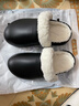 朴西知晤防水棉拖鞋女秋冬季厚底防滑加绒棉拖后跟带款 烟墨黑  42-43 实拍图