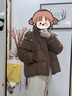 鸭鸭秋冬新品短款羽绒服女加厚连帽面包服宽松保暖韩版泡芙小个子外套 咖色 S （建议80-110斤） 实拍图