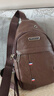 【京东物流】春夏新款真皮触感胸包男女书包时尚单肩斜挎包背包 单层-棕色（成熟稳重） 实拍图