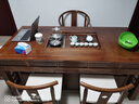 锦榆园老榆木实木茶桌椅组合办公室家用茶几一体现代简约功夫禅意泡茶台 1.8米茶桌+1围椅+4月牙椅/木茶盘 实拍图