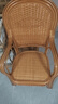 欧呈家具 天然真藤椅子老人高靠背户外休闲阳台书房客厅办公麻将桌椅腾椅 升级款加粗金黄色1把（坐高40） 实拍图