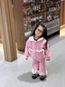 邻家米其女童套装秋冬装加绒加厚1-3-8岁小童宝宝儿童装冬季女孩4小孩衣服 XT8090-粉色 110 码/身高100-110cm（3-4岁） 实拍图
