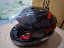 HNJ摩托车头盔男女全盔新3C国标认证四季通用越野机车A1夏季头盔 黑红脉冲（标配透明片)+黑镜片 均码 实拍图