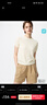 优衣库女装精纺美利奴羊毛圆领针织衫/短袖通勤25秋冬新款478335 01 乳白色 L 实拍图