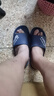 惠夫人拖鞋男夏季外穿大码防滑耐磨时尚潮流浴室洗澡居家休闲透气拖鞋 【升级款】藏青 46-47 (适合平常穿45/46码) 实拍图