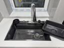 荣事达（Royalstar）厨房水槽304不锈钢手工加厚压纹抗刮双台阶瀑流抽拉龙头68*45 实拍图