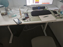 喜米莱【热卖款式】电动升降桌电脑电竞桌台式学习书桌实木办公直播桌子 【单电机】奶油白+白腿18mm桌面 长160宽70高75cm 实拍图