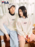 FILA 斐乐官方男装情侣款卫衣秋冬男女同款休闲卫衣加绒保暖上衣 奶盐白-IV（加绒） 170/92A/M 实拍图