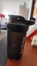 摇摇杯健身运动水杯男奶昔防漏搅拌杯子刻度杯奶茶摇杯蛋白粉水壶 黑色活动专享+带刻度+不锈钢球500ml 实拍图