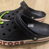 卡骆驰（CROCS）洞洞鞋贝雅卡骆班轻便耐磨一脚蹬休闲鞋|205089 黑色/白色-066 46 /47(300mm) 实拍图