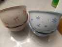 粉蓝蝴蝶结陶瓷碗家用吃饭碗ins高颜值釉下彩餐具甜品碗汤碗面碗 蝴蝶结4.5英寸碗1个 实拍图