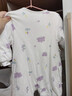 童泰新生婴儿衣服连体衣夹棉秋冬季0-6月初生宝宝纯棉加厚哈衣爬服 紫色花朵 66cm (建议3-6个月身高60-68cm) 实拍图