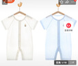 贝瑞加（Babyprints）婴儿连体衣2件夏季短袖婴儿衣服新生儿纯棉哈衣轻薄爬服 白蓝80 实拍图