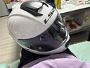 LS2情侣摩托车头盔男女机车赛车四季全盔儿童盔防雾大尾翼802 特白/闪光白 M(建议52-53头围) 实拍图