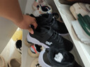 361°儿童运动鞋男童跑鞋秋冬密网轻便魔术贴女童皮革加绒保暖运动鞋 【皮革】碳黑/361度白 41 实拍图