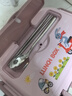 优泊仕316L不锈钢小学生饭盒专用儿童分格餐盘带盖食堂餐盒食品级便当盒 316小号三格兰迪粉+提包+勺筷 实拍图