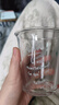 高颜值网红ins风矮款玻璃杯加厚水杯咖啡杯果汁杯冷萃杯子 白色法文印字 340ml 1只 实拍图