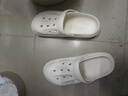 特步（XTEP）洞洞鞋男拖鞋外穿男士情侣厚底休闲运动凉鞋男 A457 白色 44-45 实拍图