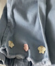 戴维贝拉（DAVE＆BELLA）儿童牛仔裤女童喇叭裤新款九分裤女宝宝微喇裤夏天裤子 牛仔蓝【现货】 130 cm（建议身高120-130cm） 实拍图