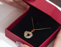 央创时尚中国黄金银项链女款平安扣玉吊坠女生生日礼物女士送女友老婆S925 实拍图