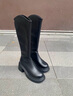 ZHR靴子女冬季韩版粗高跟长筒靴女加绒保暖骑士靴女 JF97A 黑色 37  实拍图
