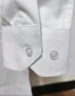罗蒙（ROMON）纯色商务职业正装男士白衬衫工装外套长袖衬衣男CS108白色2XL 实拍图