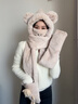 梦多福 小熊帽子围巾一体口罩冬季女骑行手套防寒围脖连帽头套保暖面罩 【米色抱抱熊4件套】帽子口罩围巾手套 新升级【套装更保暖】 实拍图