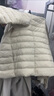 鸭鸭（YAYA）佟丽娅同款轻薄羽绒服女新款冬季短款圆领内胆修身时尚薄外套男 米白色【女款无领】 4XL 实拍图