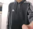 adidas休闲加绒加厚连帽卫衣套头衫男装秋冬阿迪达斯官方轻运动   黑色   M 实拍图