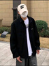 百鹊亭衬衫男2025秋冬新款港仔文艺日系工装长袖衬衫外套男潮牌休闲衬衣 CS169黑色 L 实拍图