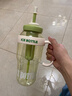 【京东物流】水杯冰霸吸管杯高颜值学生茶水分离大容量杯子 肚肚杯1个-浅绿色 实拍图