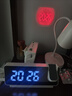 艾瑞曼 现代简约投影闹钟LED大屏电子时钟USB插电数字卧室床头夜光钟表 白色2282-插电款 实拍图