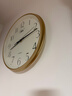 康巴丝（Compas）挂钟客厅 12英寸简约静音客厅石英钟表挂墙时钟 C2866 金色30.5cm 实拍图