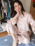 上海故事仿真丝睡衣女士夏冰丝绸性感中袖裤两件套装家居服妈妈 1809香槟 L（90-120斤） 晒单实拍图