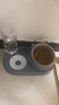 憨憨乐园 猫碗狗碗宠物食盆猫咪双碗粮盆自动饮水机喝水器喂食用品 蓝 实拍图