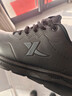 特步运动鞋男鞋跑步鞋冬季加绒皮面防水轻便减震休闲慢跑鞋棉鞋黑色 实拍图