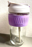 乐扣乐扣（LOCK&LOCK）男女杯子便携咖啡杯高颜值耐热泡茶杯玻璃杯硅胶防烫杯套苏打杯 紫色（吸管口） 实拍图
