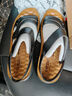 卡帝乐鳄鱼（CARTELO）真皮凉鞋男透气头层牛皮沙滩鞋男士户外两穿凉拖鞋9252 黑色 42 实拍图