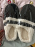 2025新款秋冬女时尚棉拖鞋包头居家外穿加绒保暖厚底毛毛棉拖冬季 8810丝带厚底-黑色 38 -39适合37-38 实拍图