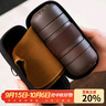 瓷牌茗茶具（cipaiming teaset）瓷牌茗 黑陶快客杯一壶四杯旅行茶具套装便携式包随身茶壶泡茶杯 实拍图