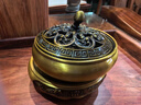 朱炳仁新款铜香炉中国风轻奢家用室内纯檀香香薰炉高级沉香薰香上香蚊香 平底[铜香炉]+[铜底座]+[120盘江 晒单实拍图