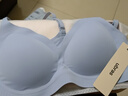 ubras[虞书欣同款]夹心软支撑光面小胸聚拢女无痕内衣隐形无钢圈文胸罩 【背勾款】奶盐蓝色 M 75A/75B 实拍图