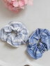 东义严选韩系蓝色条纹大肠发圈百搭头绳新款发饰学院风发绳头饰橡皮筋学生 实拍图