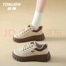 唐狮（TonLion）鞋子女鞋2025秋冬季厚底板鞋女士百搭运动休闲鞋 卡其35 实拍图