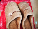洁丽雅棉拖鞋女士秋冬季包跟室内家居家用情侣保暖防滑毛绒男士冬天棉鞋 米咖 42-43 (适合41-42码) 实拍图